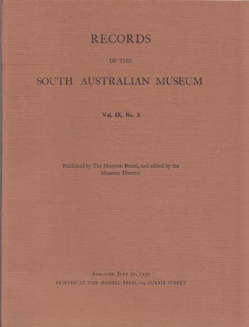 Image for Records of the South Australian Museum Volume IX No 3 (1950)