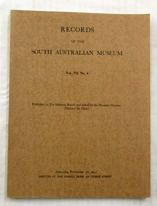 Image for Records of the South Australian Museum Volume VII No 4