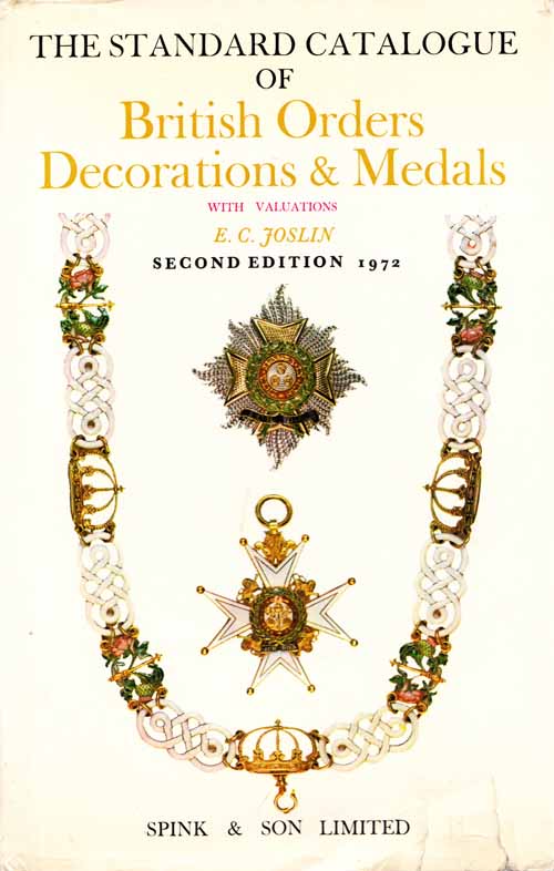 Image for The Standard Catalogue of British Orders Decorations and Medals 1972 with valuations