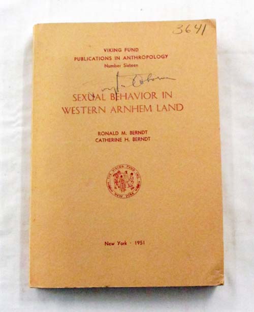 Image for Sexual Behavior In Western Arnhem Land (Viking Fund Publications in Anthropology Number Sixteen)