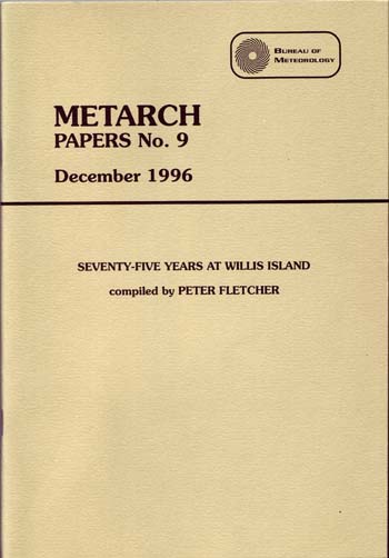 Metarch Papers No. 9 December 1996 Seventy-Five Years at Willis Island Image for Metarch Papers No. 9 December 1996 Seventy-Five Years at Willis Island