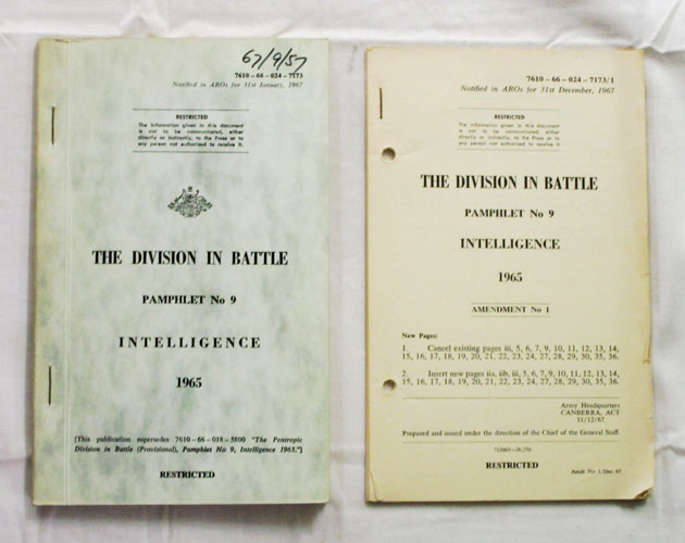 The Division in Battle Pamphlet No 9 Intelligence 1965 togther with Amendment No 1 Image for The Division in Battle Pamphlet No 9 Intelligence 1965 togther with Amendment No 1